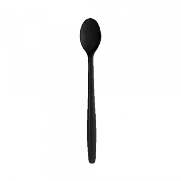 Colher Longa Preta 18cm Strawplast - Pacote Com 50 Unidades