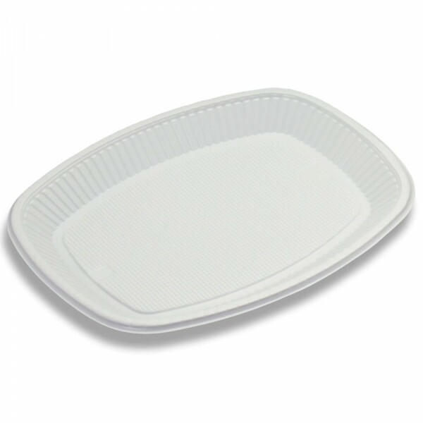 Travessa Plastica Pequena Branca Biodegradavel Trik Trik - Pacote Com 10 Unidades Travessa Plastica Pequena Branca Biodegradavel Trik Trik - Pacote Com 10 Unidades