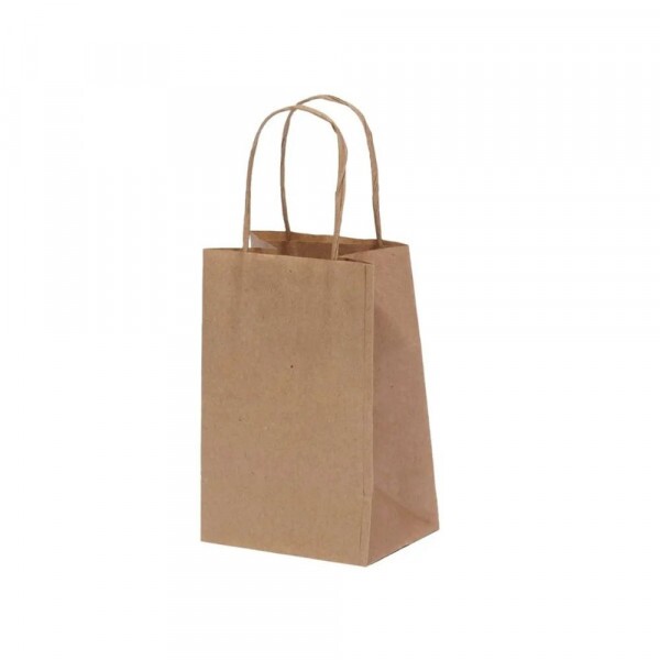 Sacola Kraft Natural 9,5x7,5x14,5cm - Pacote Com 10 Unidades