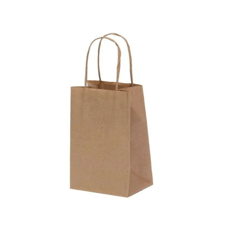 Sacola Kraft Natural 9,5x7,5x14,5cm - Pacote Com 10 Unidades