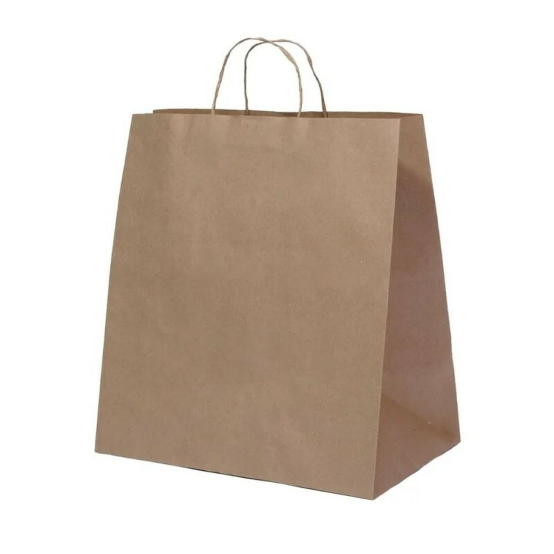 Sacola Kraft Natural 32x20x30cm - Pacote Com 10 Unidades
