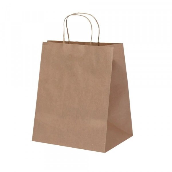 Sacola Kraft Natural 27x20x33cm - Pacote Com 10 Unidades