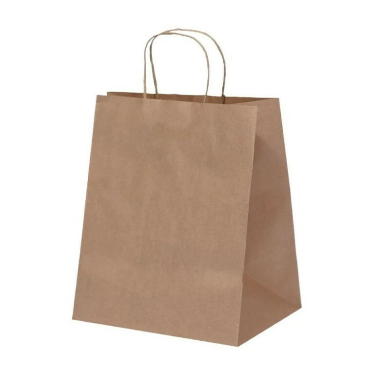 Sacola Kraft Natural 27x20x33cm - Pacote Com 10 Unidades