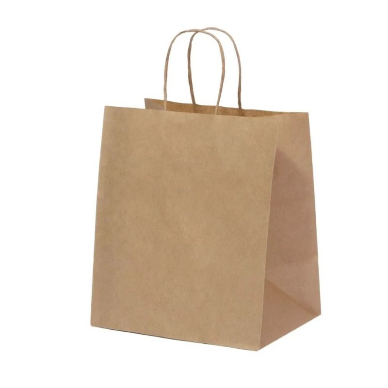 Sacola Kraft Natural 20x13,5x22cm - Pacote Com 10 Unidades