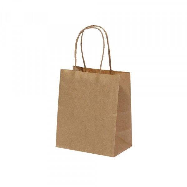 Sacola Kraft Natural 13,5x8x21cm - Pacote Com 10 Unidades
