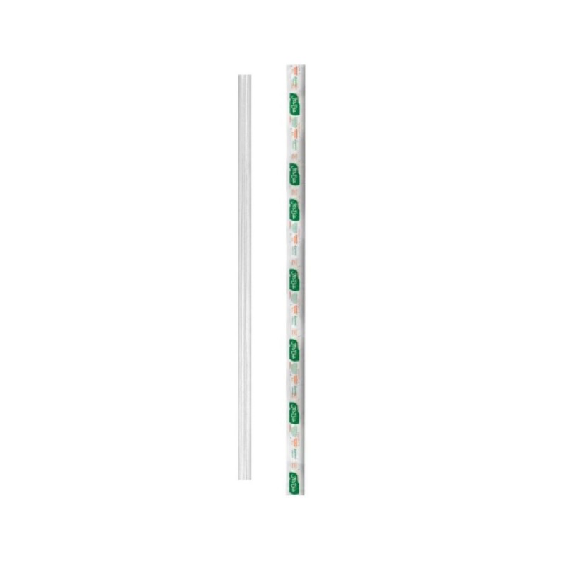 Canudo Biodegradavel Its Bio Comum Cristal Sache De Papel 6mmX29,5cm Strawplast - Caixa Granel Com 3000 Unidades
