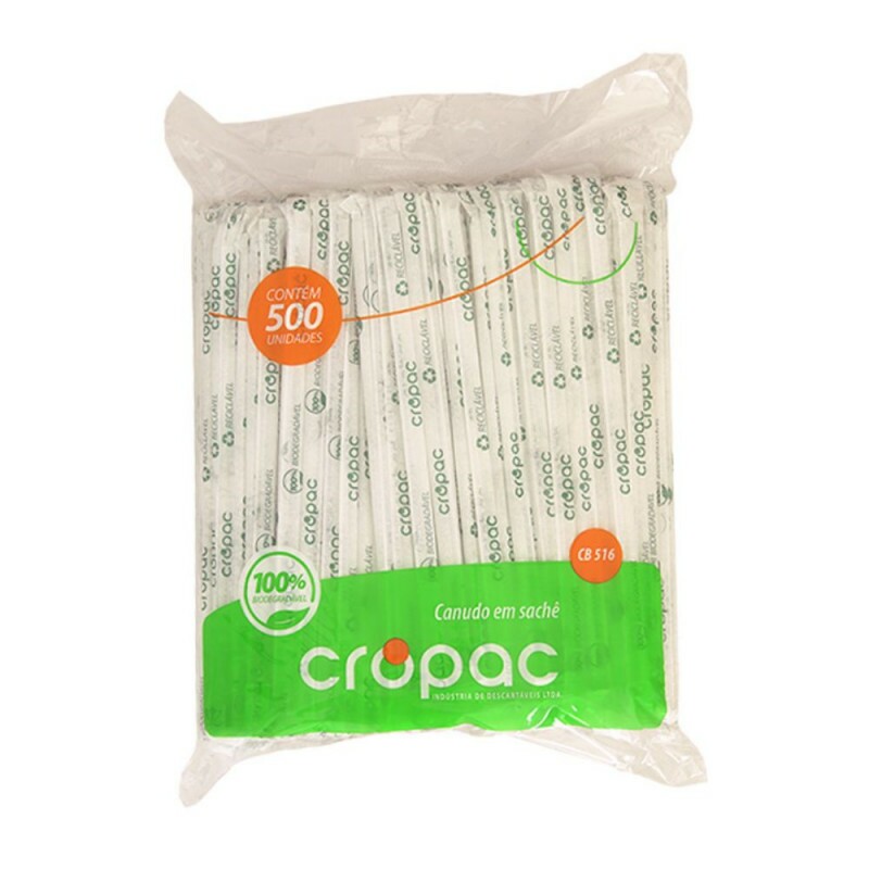 CB-516 - Canudo Biodegradavel Sache 240x5mm Cropac - Pacote Com 500 Unidades CB-516 - Canudo Biodegradavel Sache 240x5mm Cropac - Pacote Com 500 Unidades