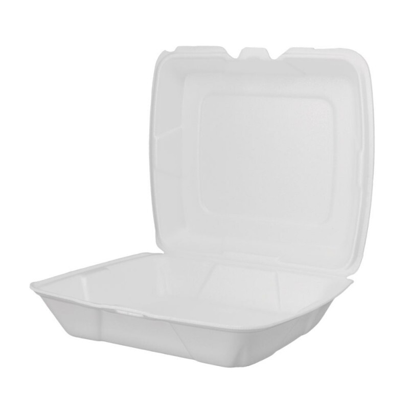 CH-132 - Hamburgueira Isopor Branca Grande Sem Divisoria Copobras - Fardo Com 100 Unidades CH-132 - Hamburgueira Isopor Branca Grande Sem Divisoria Copobras - Fardo Com 100 Unidades