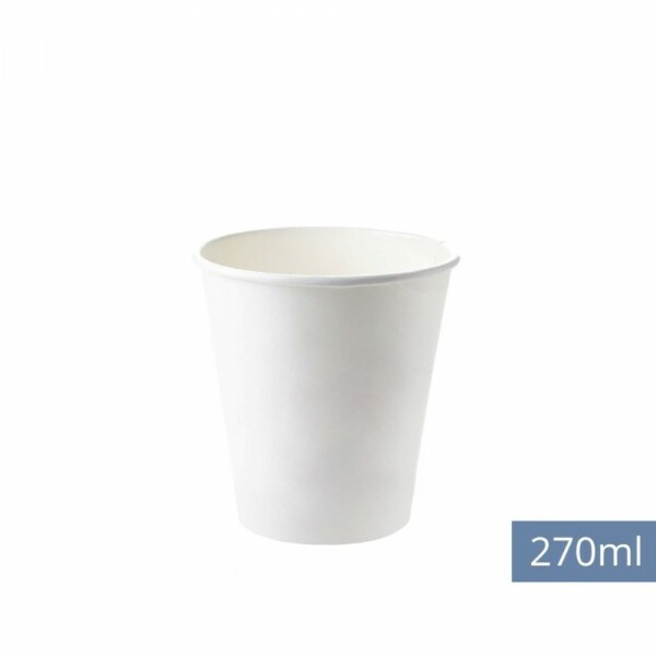 Copo De Papel Branco 270ml Monouso - Pacote Com 50 Unidades Copo De Papel Branco 270ml Monouso - Pacote Com 50 Unidades