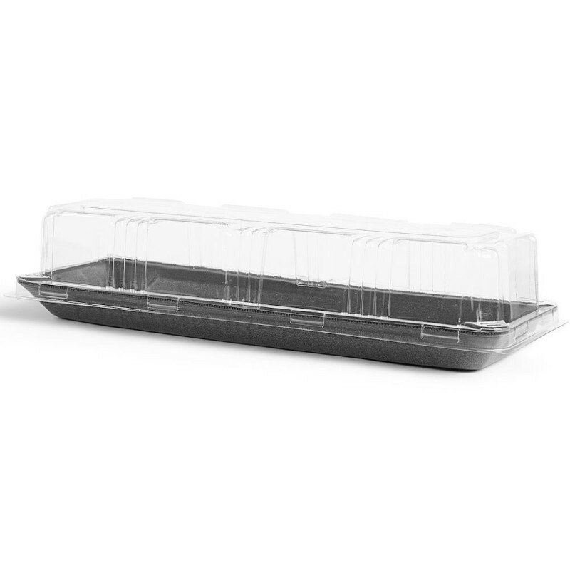 FF06 CT PR - Bandeja Isopor Preta Com Tampa Fibraform - Caixa Com 100 Conjuntos