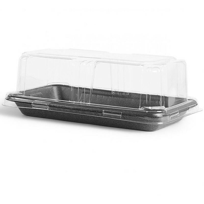 FF06P CT PR - Bandeja Mini Isopor Preta Com Tampa Fibraform - Caixa Com 100 Conjuntos