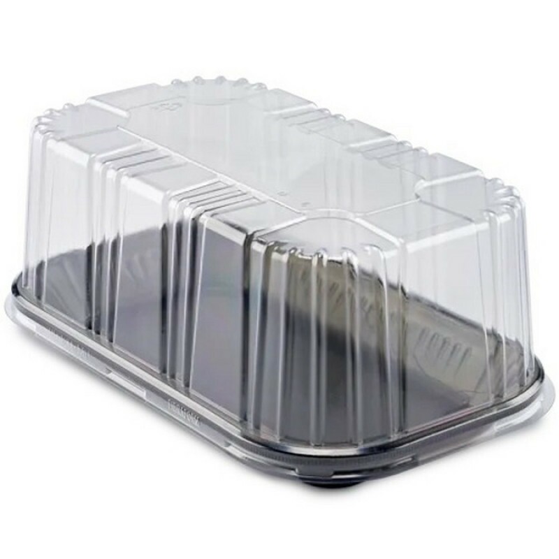 FF64 CT A PR - Bandeja Isopor Preta Tampa PET Alta Fibraform - Caixa Com 100 Conjuntos