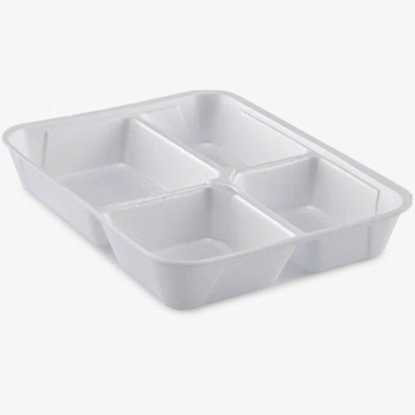 HF 100/4 - Bandeja Retangular Isopor 4 Divisorias Fibraform - Caixa Com 100 Unidades