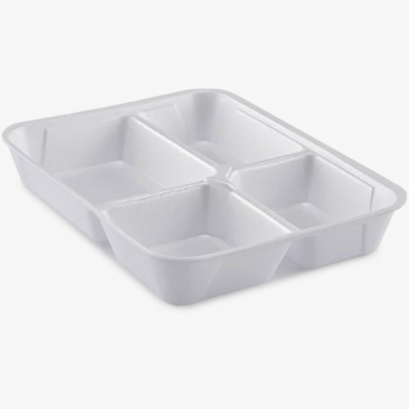 HF 100/4 - Bandeja Retangular Isopor 4 Divisorias Fibraform - Caixa Com 100 Unidades