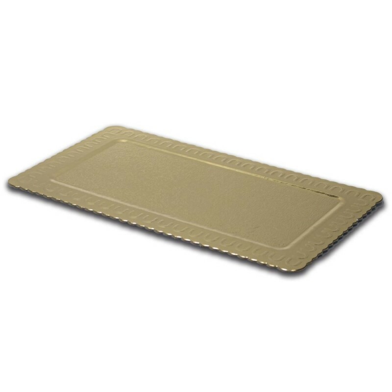 Cake Board Dourado Retangular 200x350mm Niagara - Pacote Com 10 Unidades