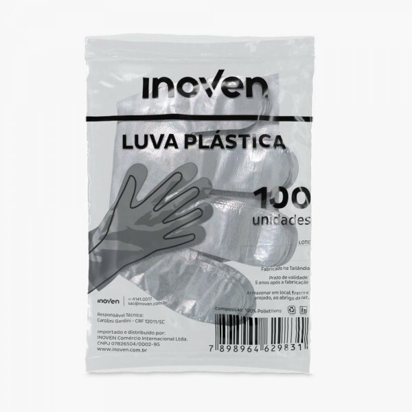 Luva Plastica Descartavel Inoven - Pacote Com 100 Unidades Luva Plastica Descartavel Inoven - Pacote Com 100 Unidades