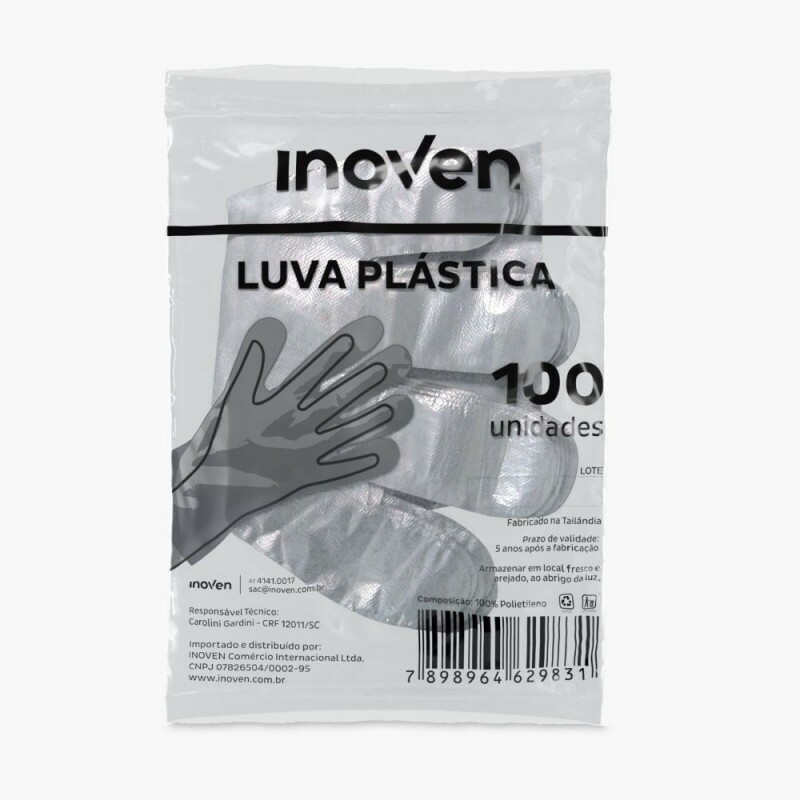 Luva Plastica Descartavel Inoven - Pacote Com 100 Unidades Luva Plastica Descartavel Inoven - Pacote Com 100 Unidades