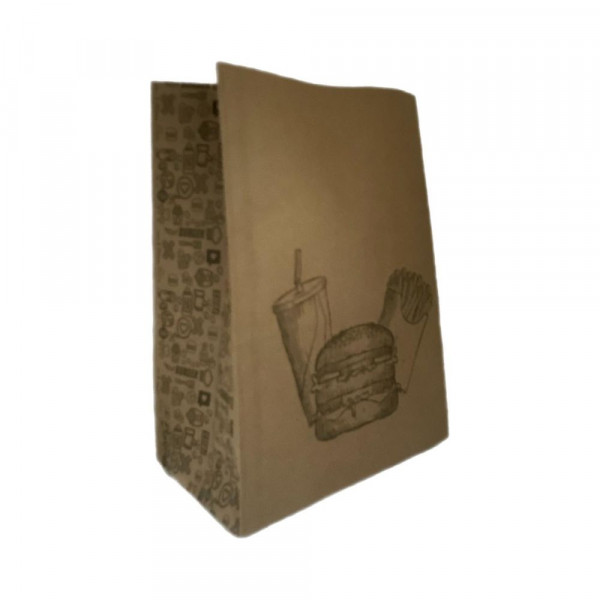 Saco Kraft Impressao Lanche 19x12x26cm Pluma - Pacote Com 50 Unidades Saco Kraft Impressao Lanche 19x12x26cm Pluma - Pacote Com 50 Unidades