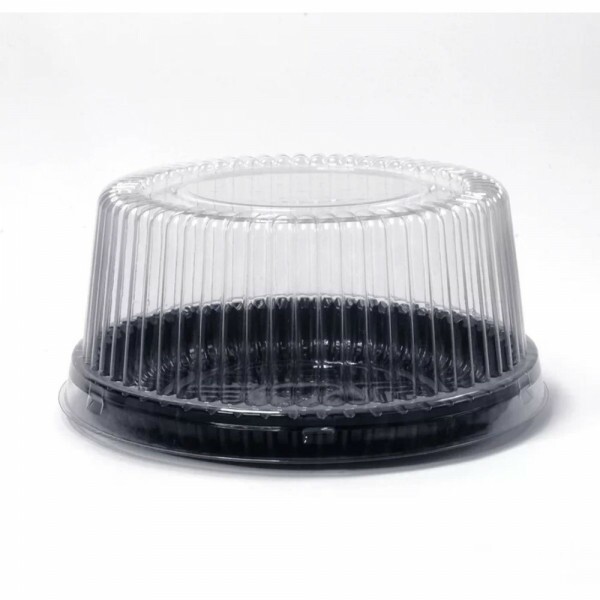 PF 35 APR - Embalagem Confeitaria Alta Redonda Base Preta - Mini Torta Packform -  Caixa Com 100 Unidades