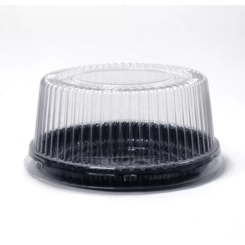 PF 35 APR - Embalagem Confeitaria Alta Redonda Base Preta - Mini Torta Packform -  Caixa Com 100 Unidades