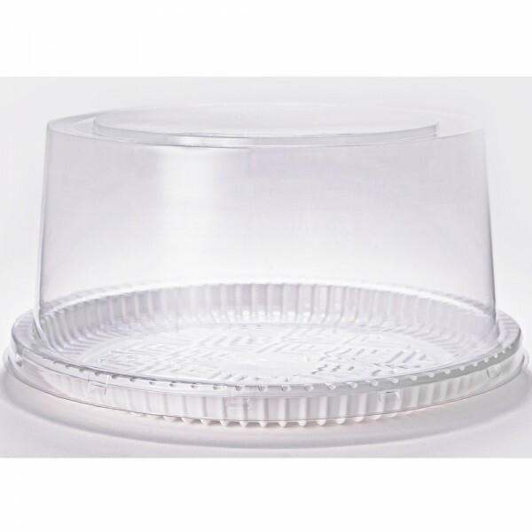PF 50 AP Embalagem Cristal Redonda Alta Base Branca Torta Pequena - Premium Packform - Caixa Com 50 Unidades