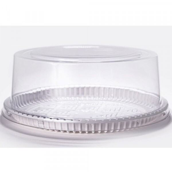 PF 50 MP Embalagem Cristal Redonda Media Base Branca Torta Pequena - Premium Packform - Caixa Com 50 Unidades