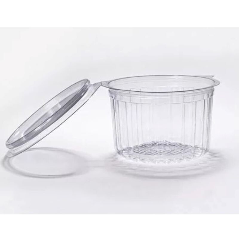 PF 771 Embalagem Redonda Cristal Articulada - Pote 450ml Packform - Caixa Com 200 Unidades