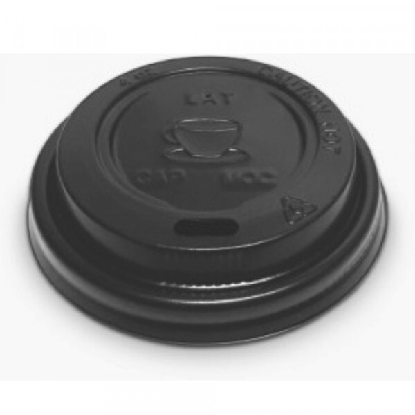 Tampa Plastica Preta Para Copo Ecoline 120ml Pacote Com 50 Unidades