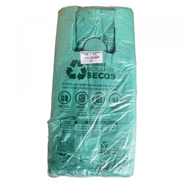 Sacola Recuperada Impressa Verde Soldado 48x55cm - Pacote Com 3 Kg