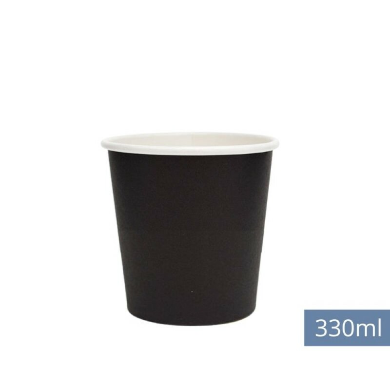 Copo De Papel Preto 330ml Monouso - Pacote Com 50 Unidades