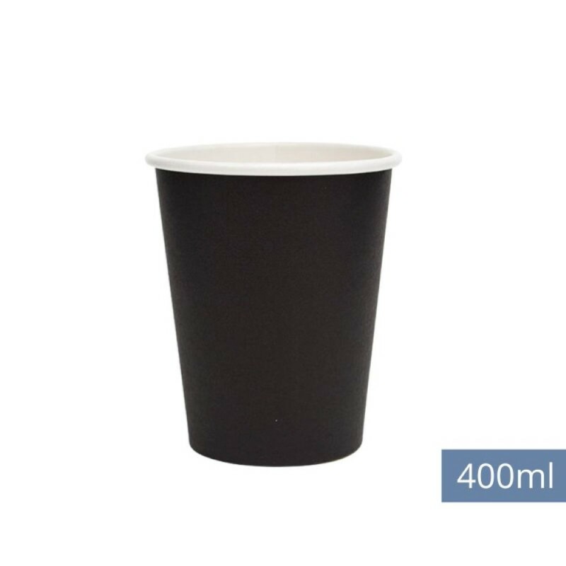 Copo De Papel Preto 400ml Monouso - Pacote Com 50 Unidades Copo De Papel Preto 400ml Monouso - Pacote Com 50 Unidades