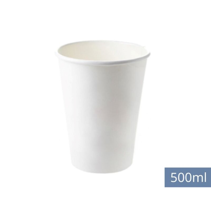 Copo De Papel Branco 500ml Monouso - Pacote Com 50 Unidades