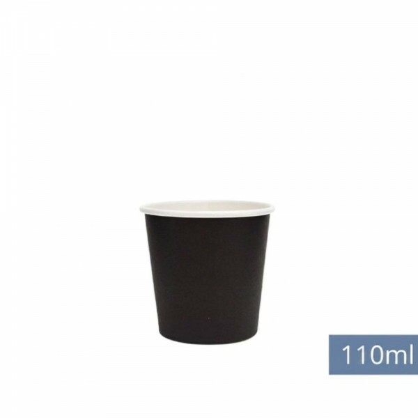 Copo De Papel Preto 110ml Monouso - Pacote Com 50 Unidades