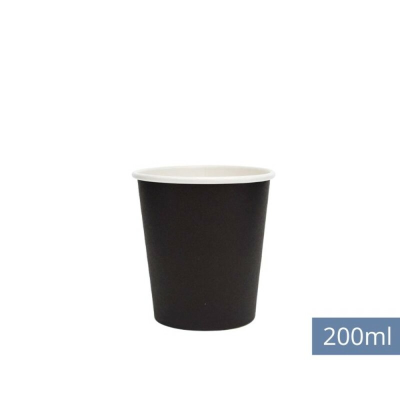 Copo De Papel Preto 200ml Monouso - Pacote Com 50 Unidades