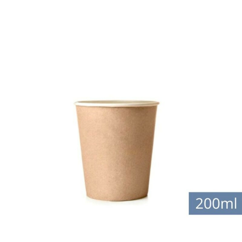 Copo De Papel Kraft 200ml Monouso - Pacote Com 50 Unidades