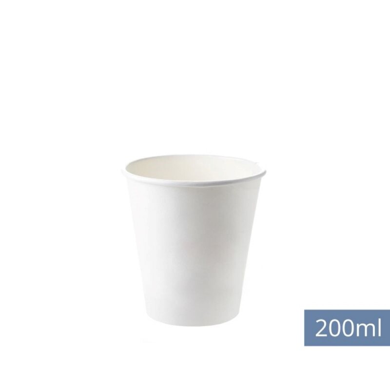 Copo De Papel Branco 200ml Monouso - Pacote Com 50 Unidades